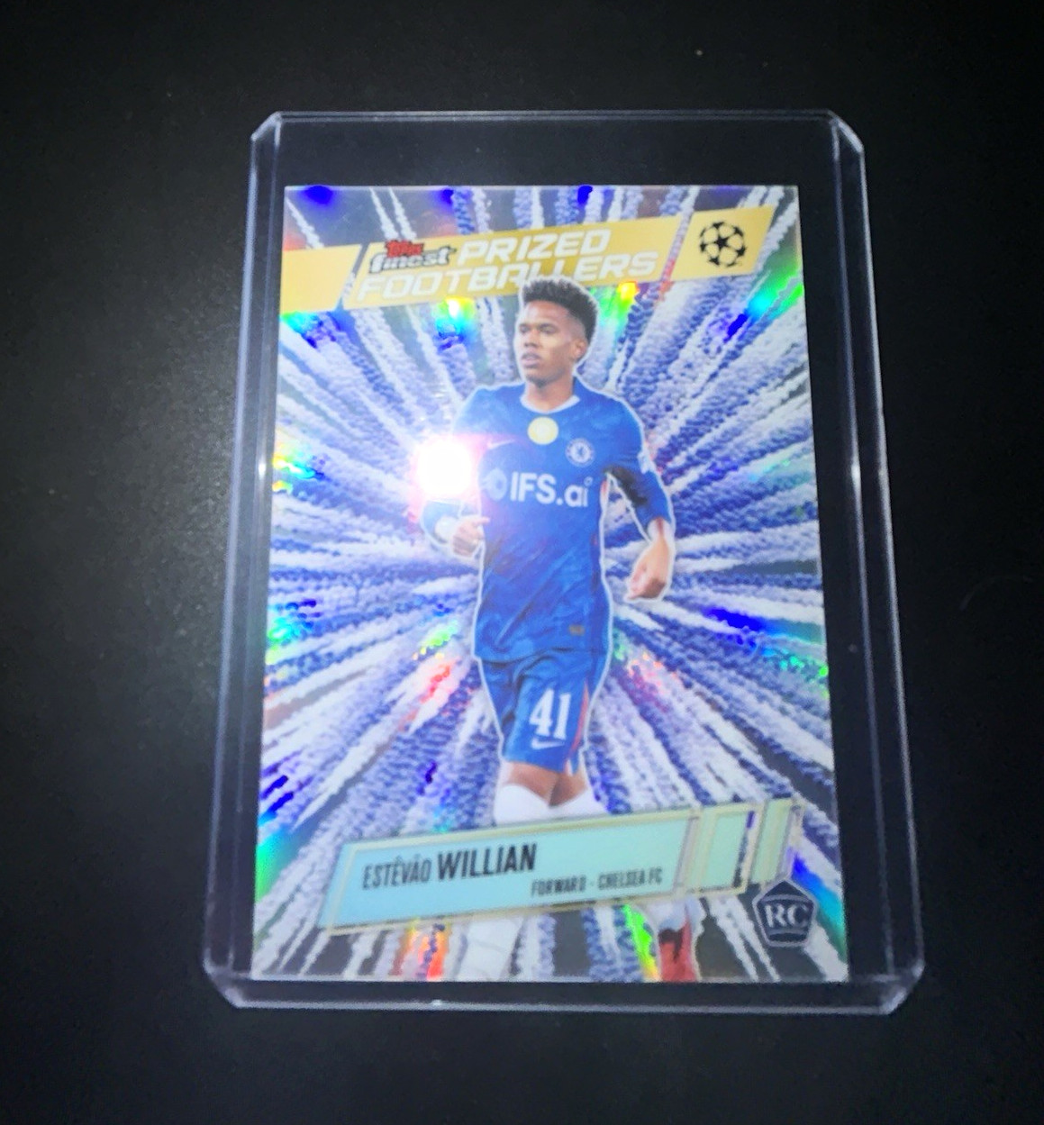 Topps Finest 2023 UEFA Champions League Prized Footballers Estêvão Willian RC