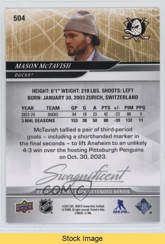 2024 Extended Series Swagnificent Photo Variations Mason McTavish #504 READ 1j6p