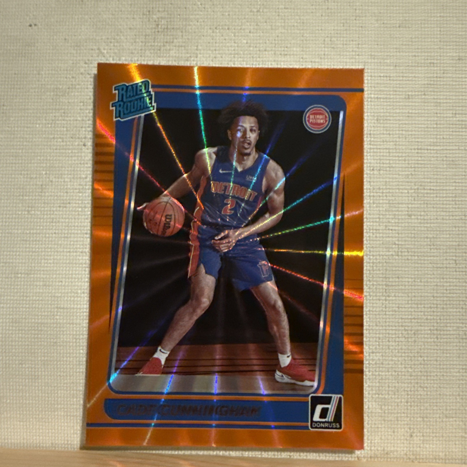 2021-22 Panini Donruss -Rated Rookie Cade Cunningham #211 Holo Orange Laser (RC)
