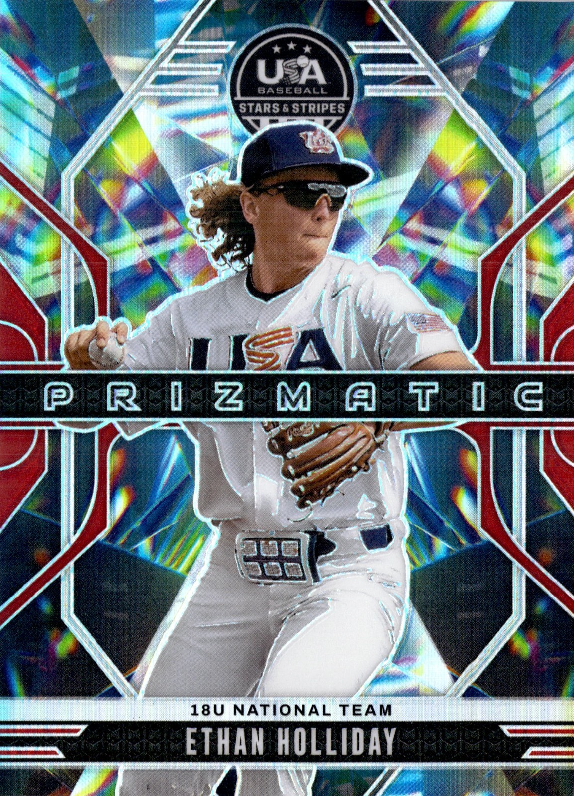 Ethan Holliday 2026 Panini Stars & Stripes USA Prizmatic Red Prizm #049/199