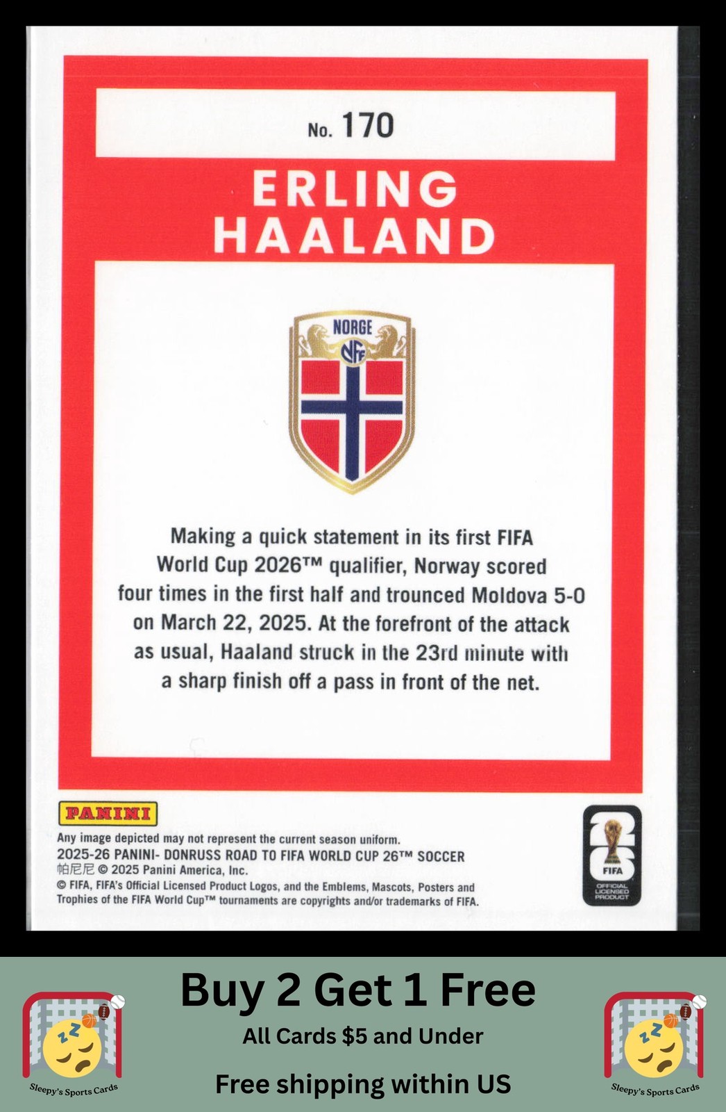 Erling Haaland 2025-26 Donruss Road to FIFA World Cup #170