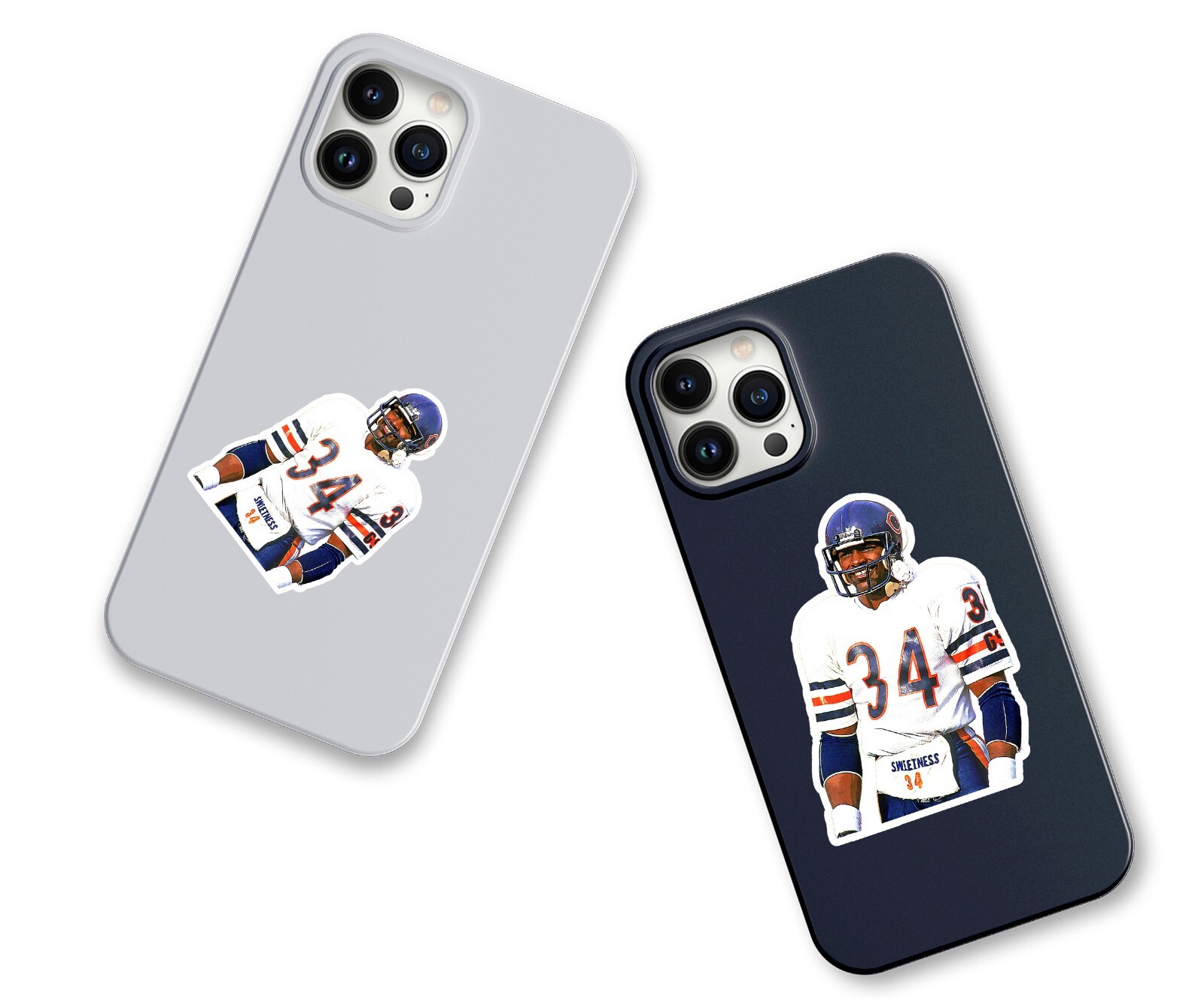 Walter Payton Chicago Bears Glossy Sticker Vinyl Laminate, Self Adhesive