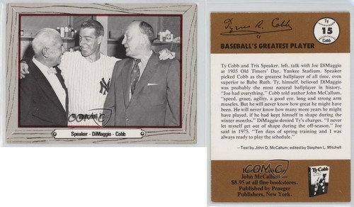 1975 McCallum Ty Cobb: Baseball’s Greatest Player – Joe DiMaggio, Ty Cobb, Tris