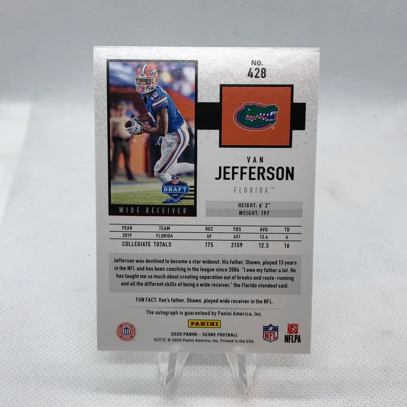 2020 PANINI SCORE VAN JEFFERSON RC ROOKIE GOLD ZONE AUTOGRAPH #’D /50 ATLANTA 🏈