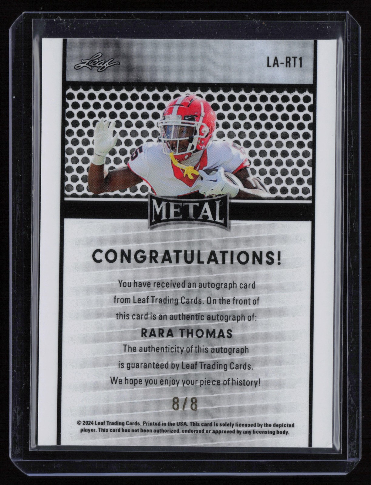 2024 Leaf Collective #LA-RT1 Rara Thomas Auto Shimmer Purple #/8 Georgia