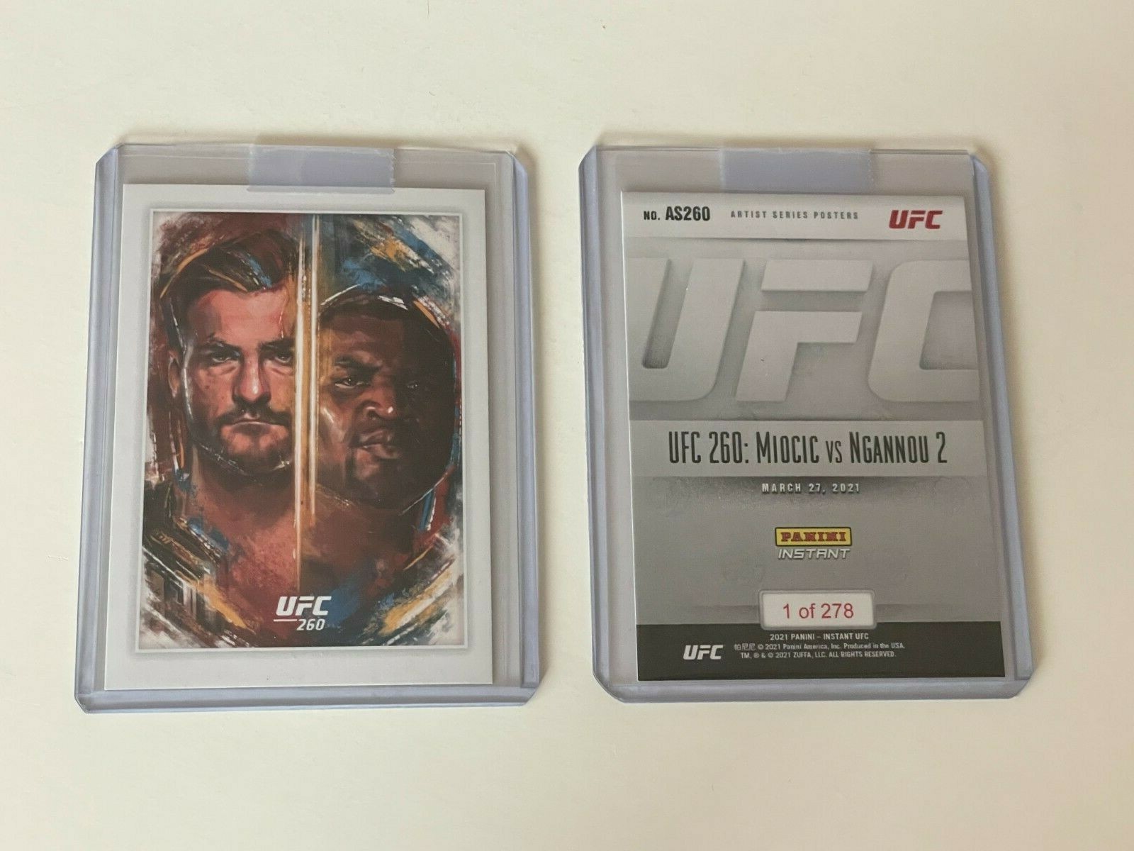 2021 Panini Instant UFC 260 Artist Series Posters MIOCIC vs NGANNOU Robert Bruno