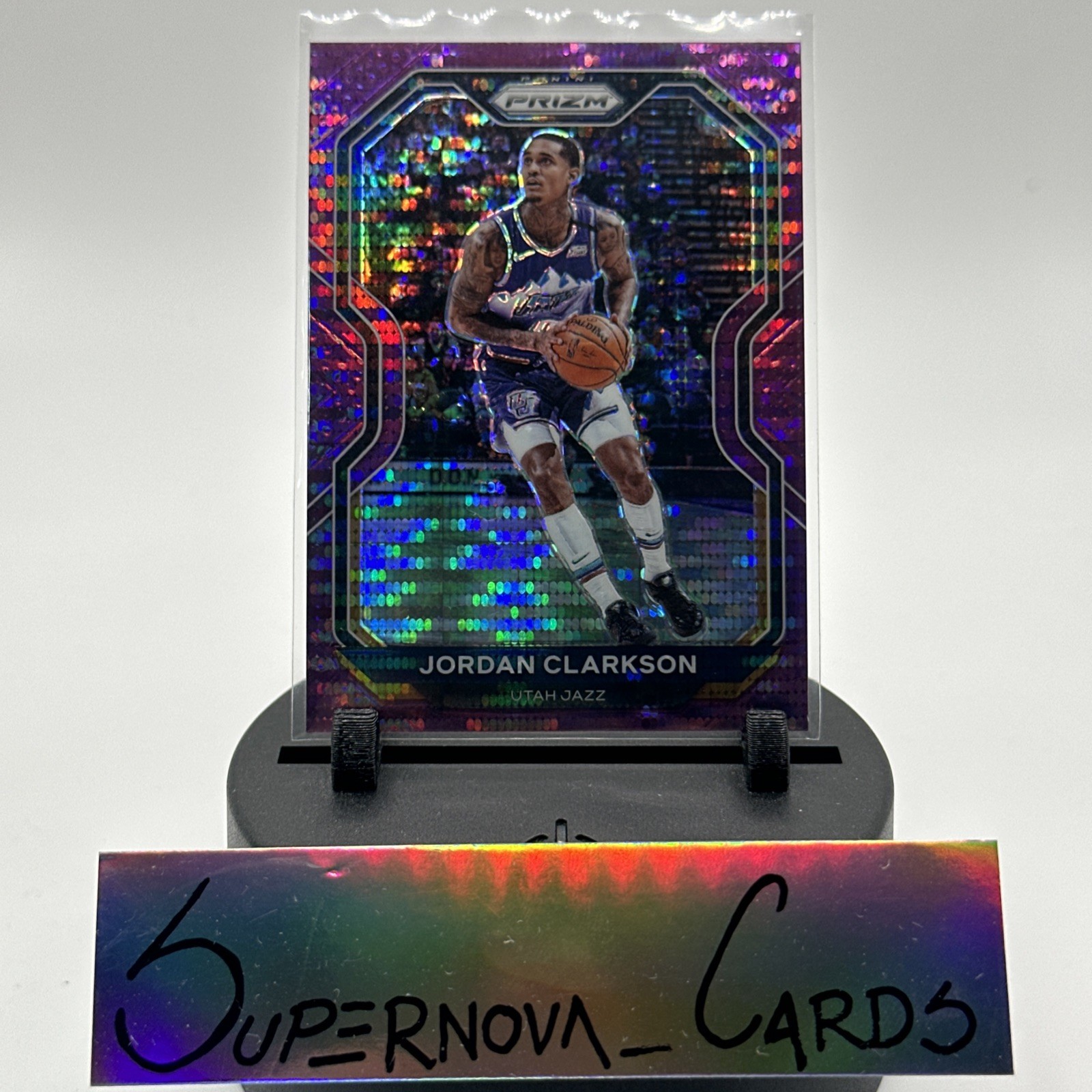 2020-21 Panini Prizm – Jordan Clarkson #135 Purple Pulsar Prizm /35