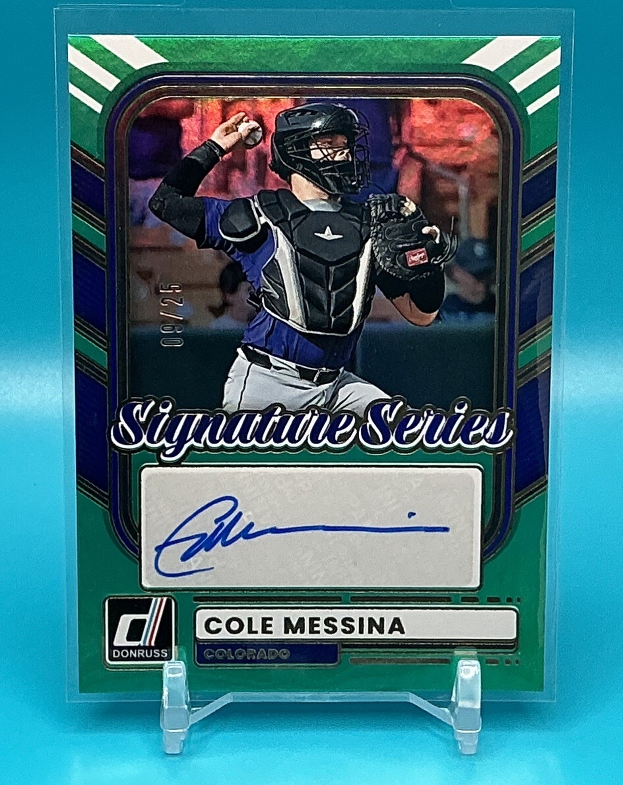 2026 Donruss Baseball Cole Messina Signature Series Green Auto SS-CM /25