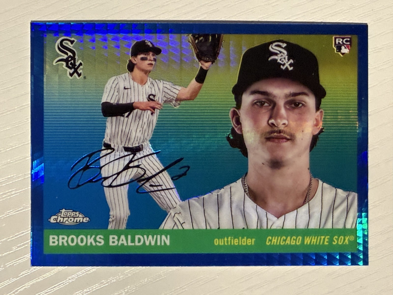 Brooks Baldwin 2025 Topps Chrome Platinum Anniversary Blue Prism Refractor RC