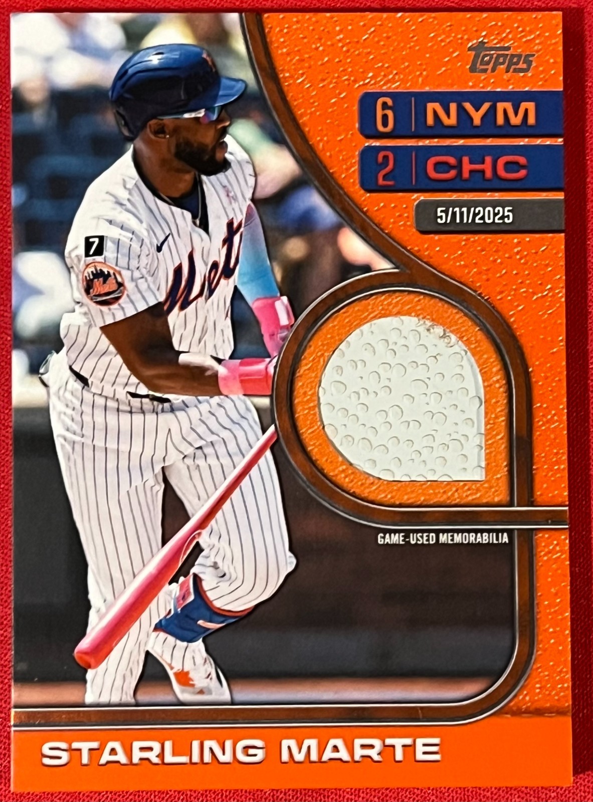 2026 Topps Series 2 Starling Marte Rounding the Bases Orange /25 Mets!