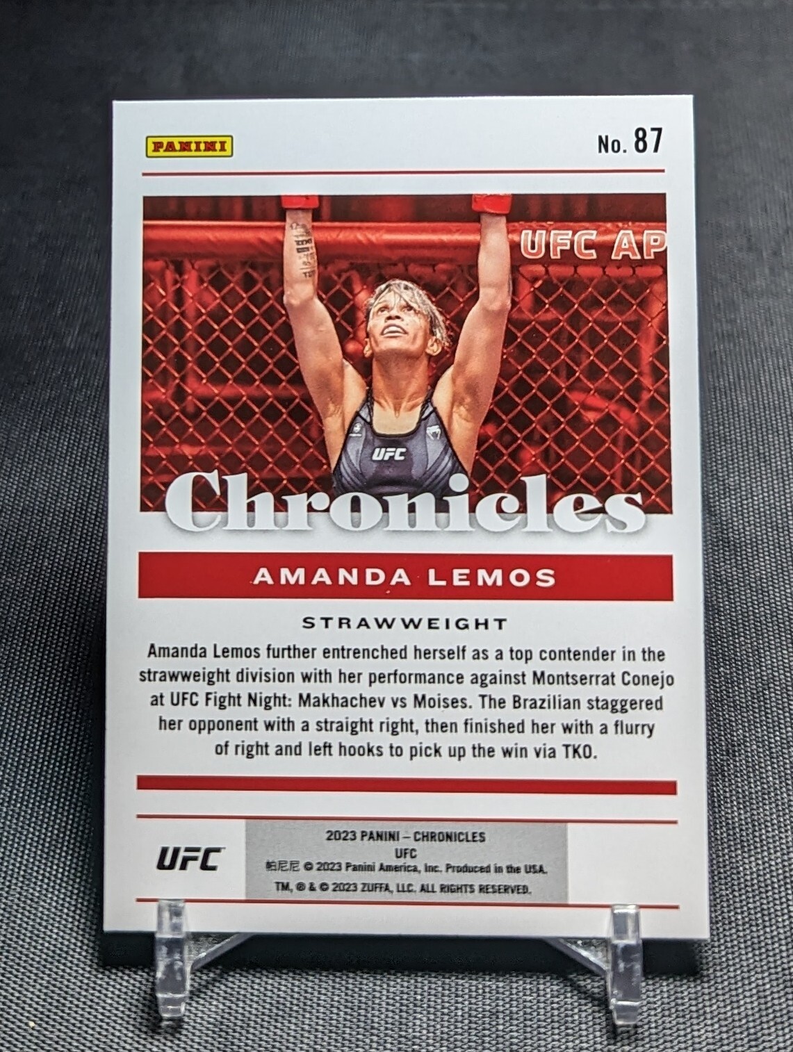 Amanda Lemos Base Set Rookie Card RC 2023 Panini Chronicles UFC #87 Brazil
