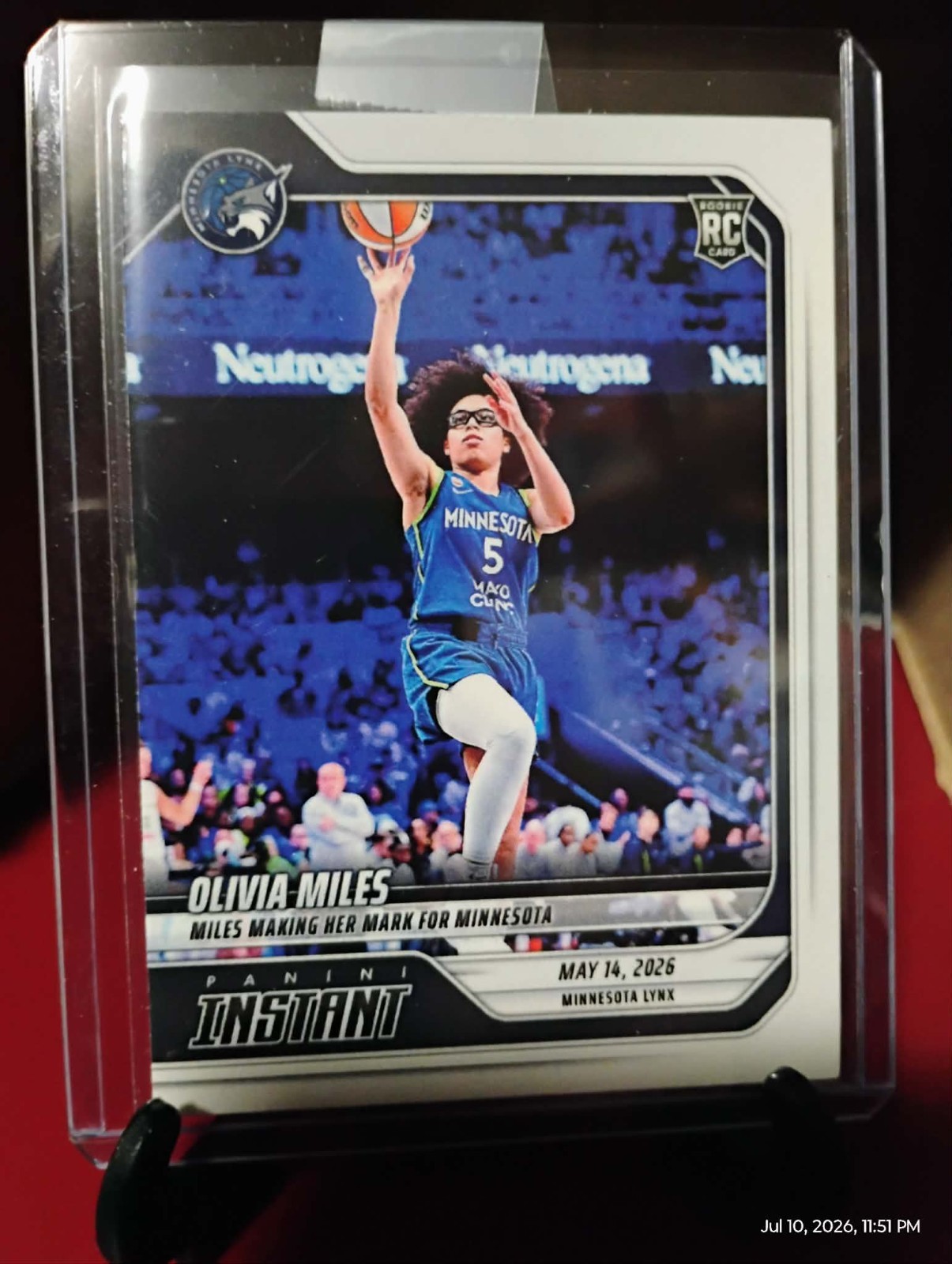 2026 Panini Instant WNBA #60 Olivia Miles Minnesota Lynx RC PR:307 Ships ASAP