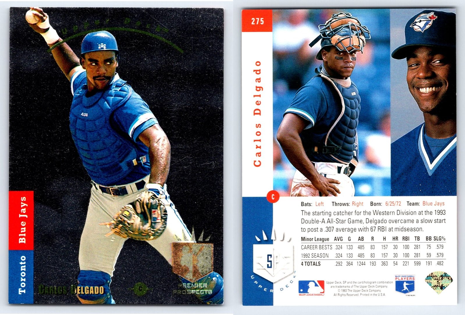 CARLOS DELGADO 1993 Upper Deck SP #275 RC