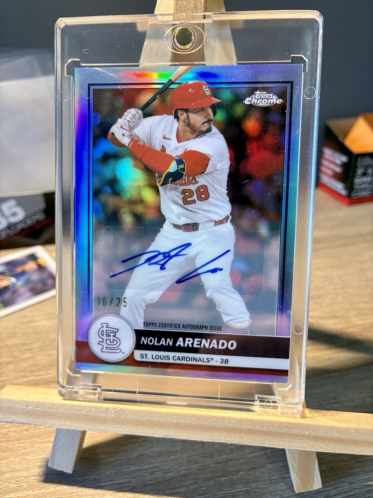 2026 Topps Chrome Nolan Arenado Orange Refractor AUTO /25 #17 Cardinals