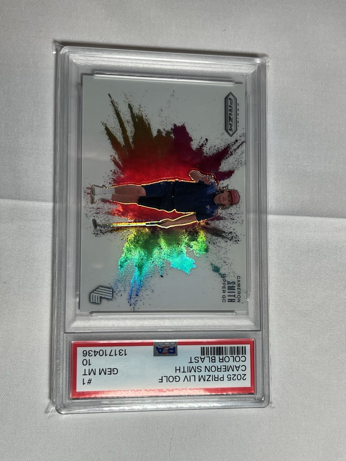 2025 PRIZM LIV GOLF Cameron Smith Color Blast Case Hit SSP #1 PSA 10 Pop 5