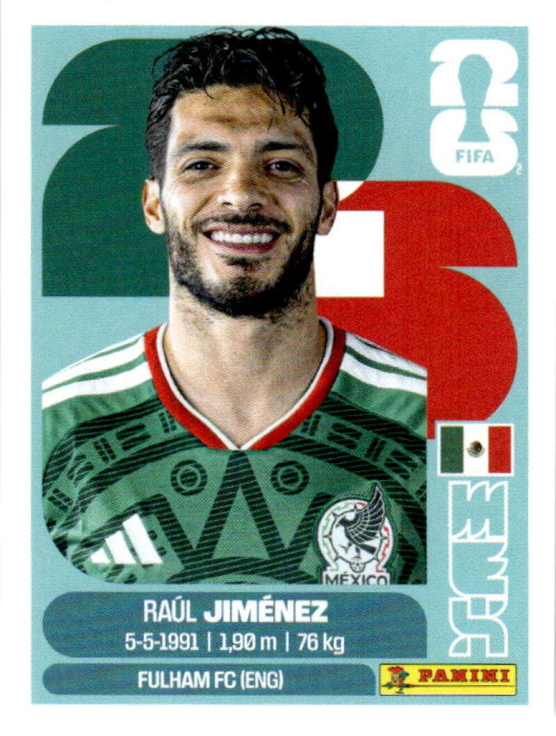 2026 Panini World Cup Stickers #MEX17 Ra?l Jim?nez – Mexico MLS