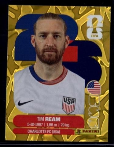 2026 Panini World Cup Sticker Collection Tim Ream United States Gold Crumple