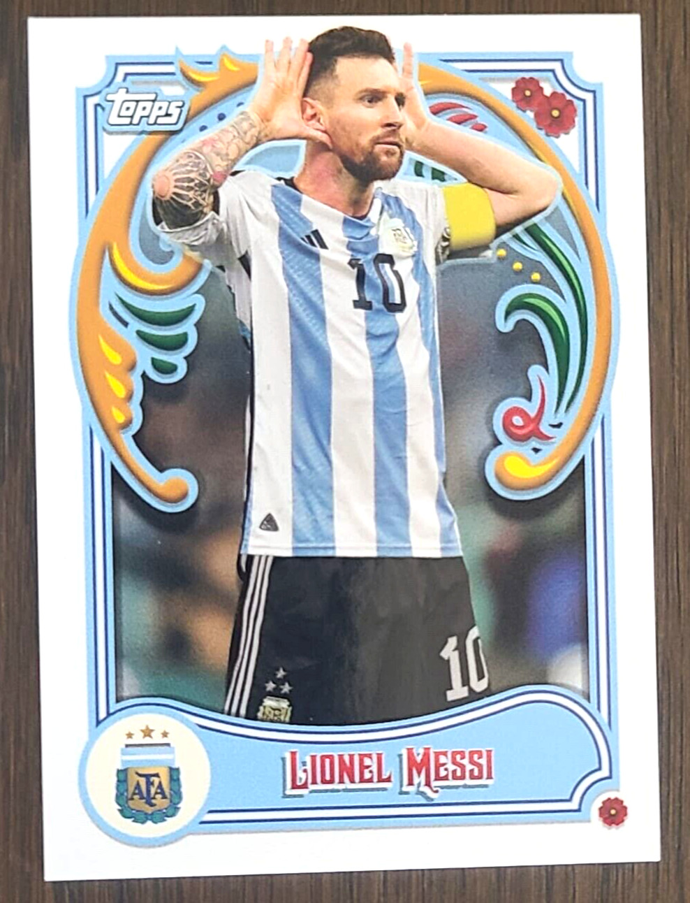 2023 Topps Fileteado Argentina soccer Lionel Messi base GOAT