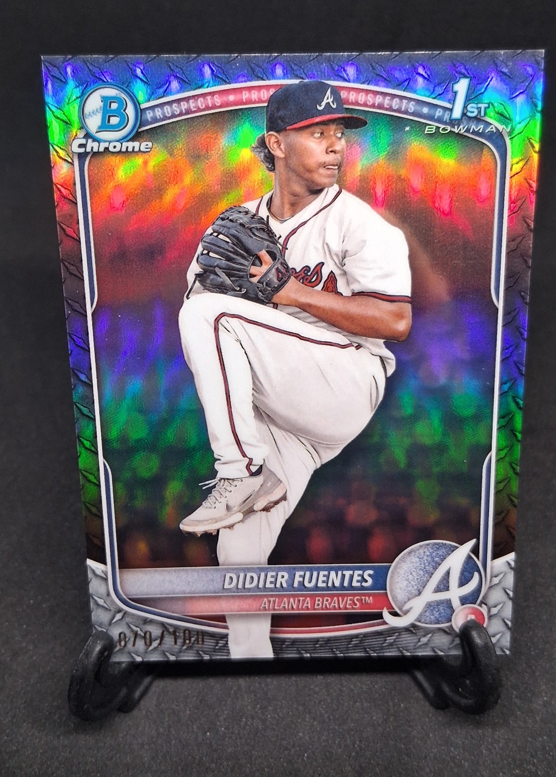Didier Fuentes 2025 Bowman Chrome BCP-87 Steel Metal Refractor /100 Braves