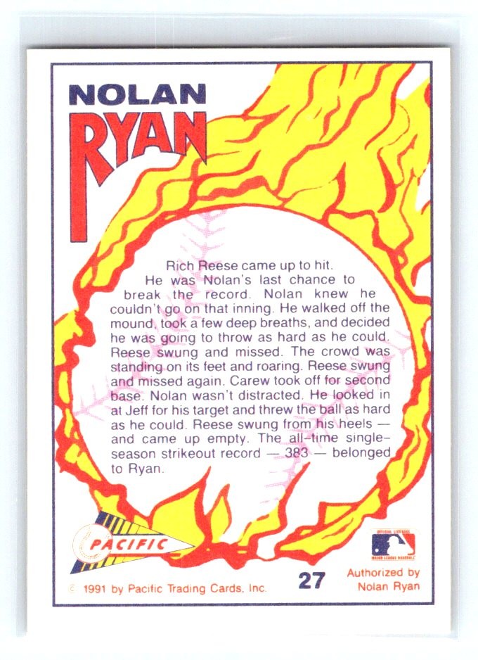 Nolan Ryan 1991 Pacific Nolan Ryan Texas Express I #27