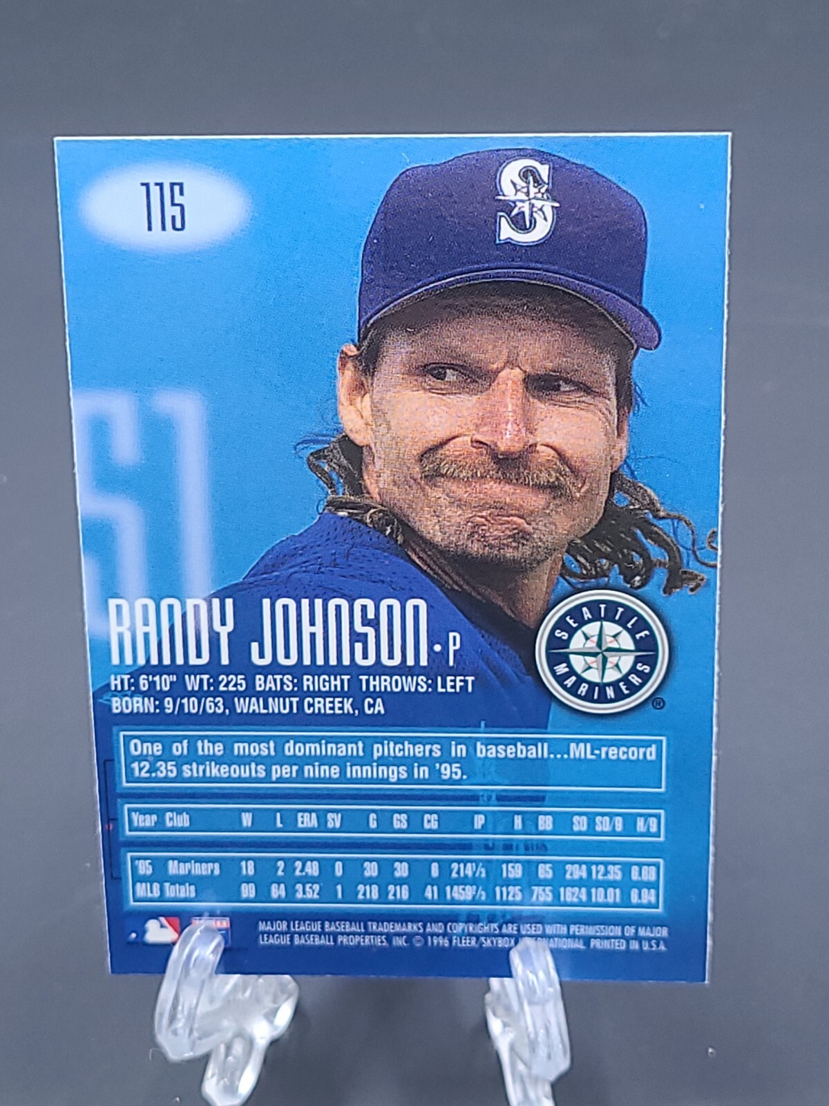 1996 Randy Johnson Fleer Skybox Intimidation e-xl #115 Purple Frame