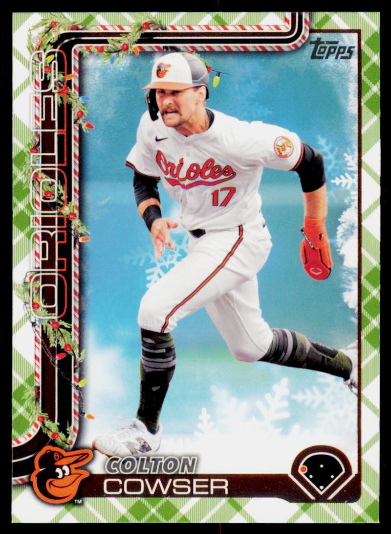 2025 Topps Holiday Colton Cowser H157 Green Holiday Plaid Baltimore Orioles