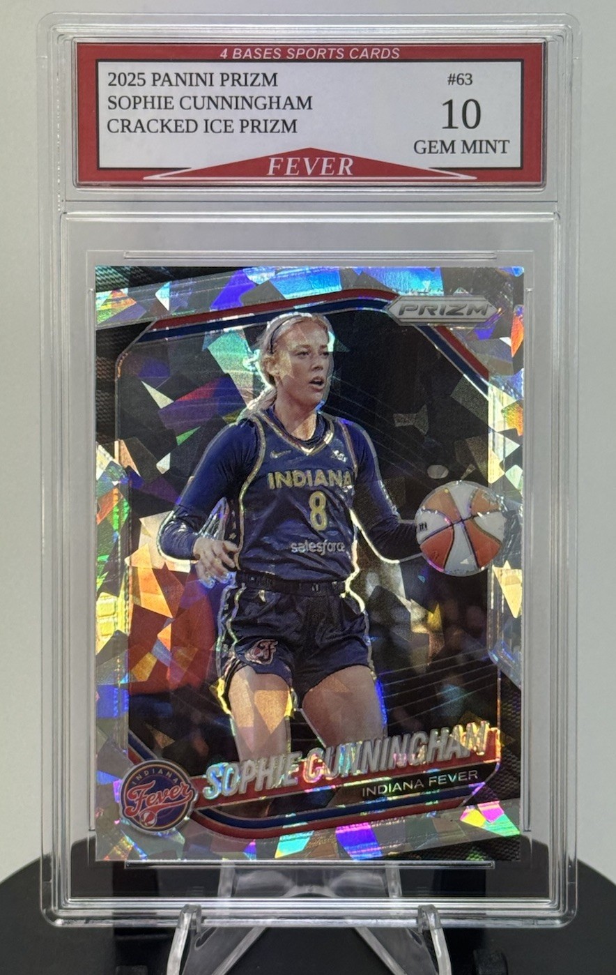 2025 Panini Prizm Sophie Cunningham Cracked Ice Prizm Card #63 Gem Mint 10
