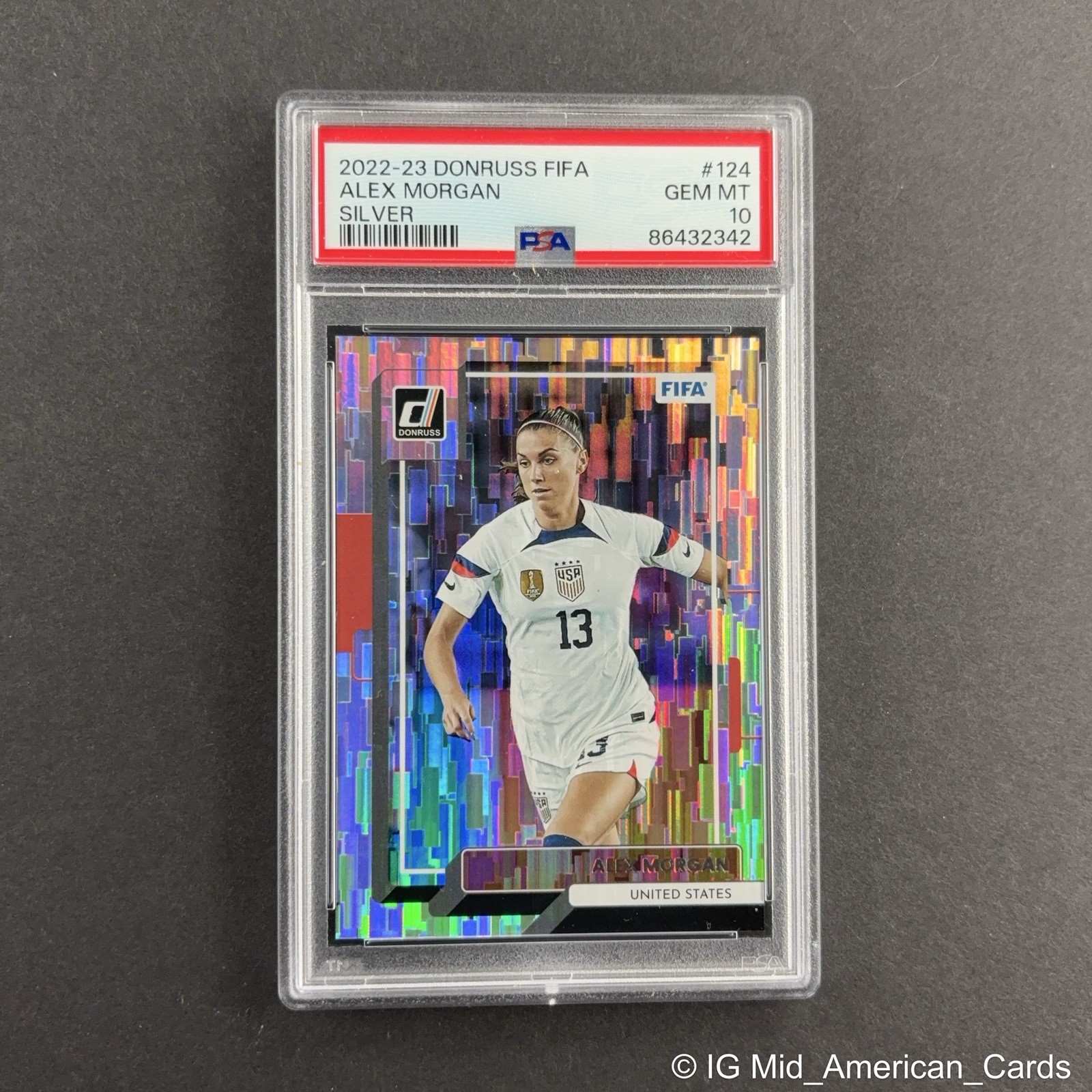 2022-23 Panini Donruss FIFA Alex Morgan Silver Parallel #124 USA PSA 10 Gem Mint
