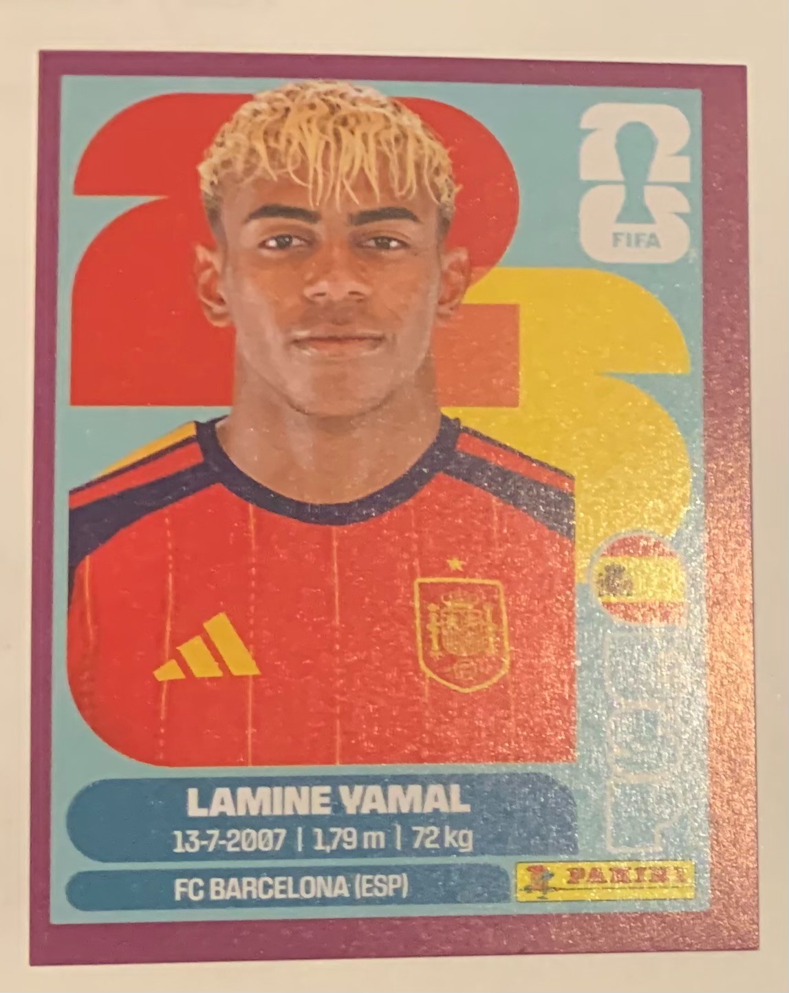 2026 Panini World Cup Stickers – Purple Parallel – ESP 15 LaMine Vamal – FIFA