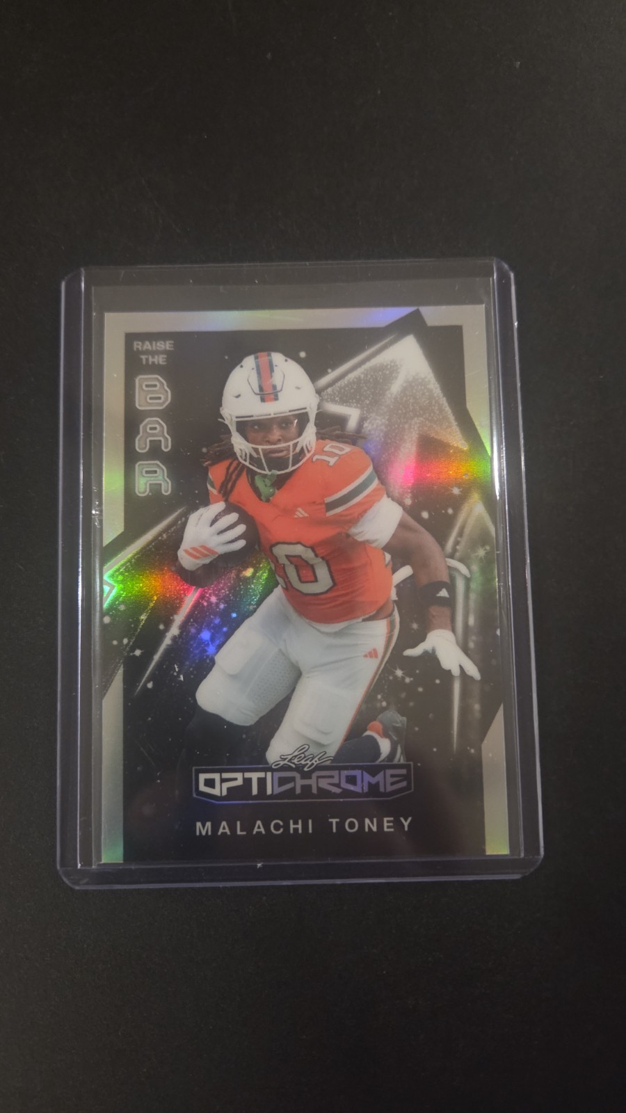 2026 Leaf Optichrome Football Malachi Toney Raise the Bar 1/1 Miami Hurricanes