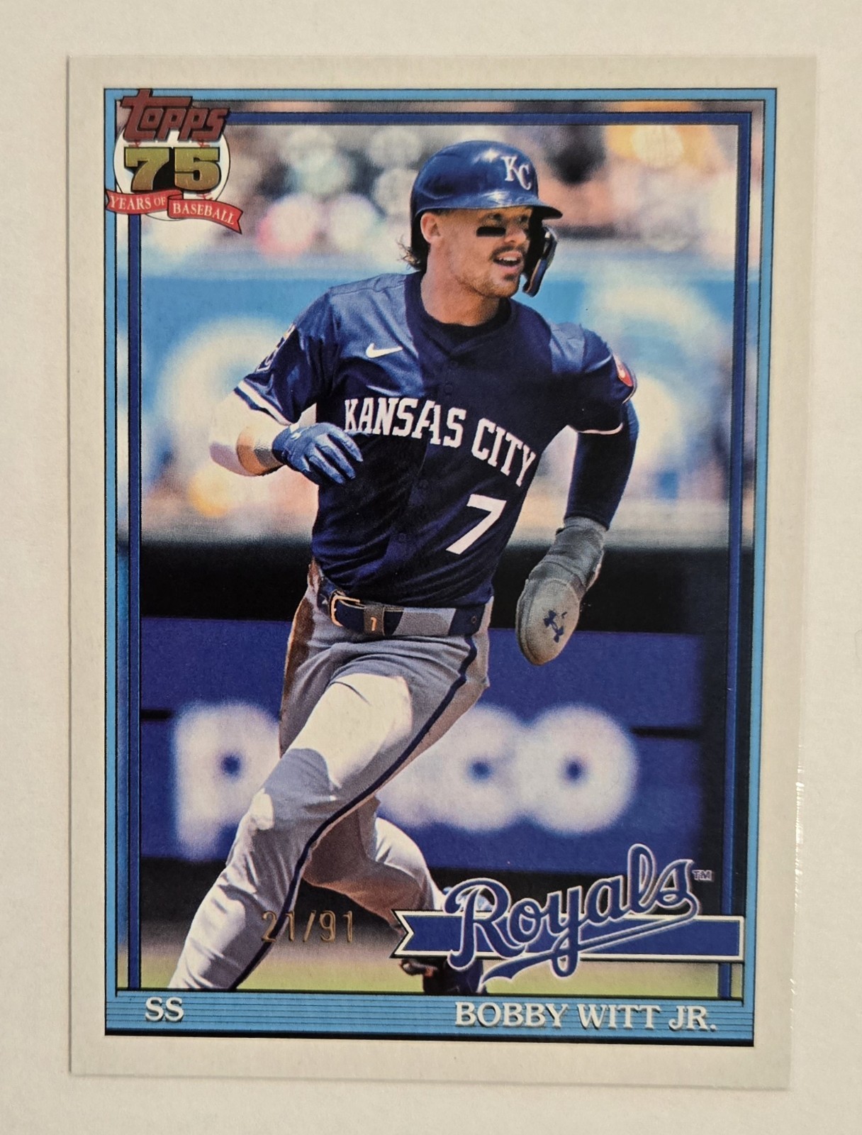 2026 Topps Series 1 – 1991 Topps Baseball Bobby Witt Jr. #T91-3 The Real One /91