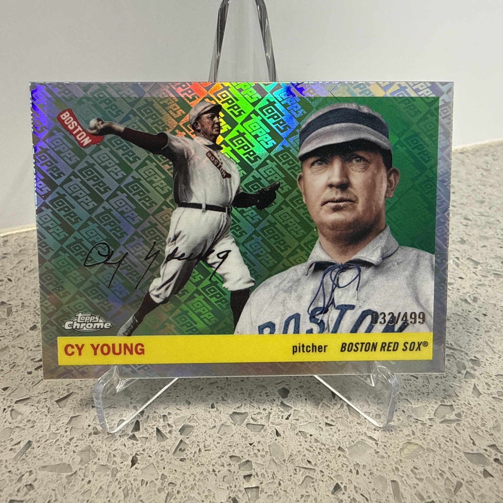 2025 Topps Platinum Baseball Cy Young Red Sox #251 Logofractor 126/499