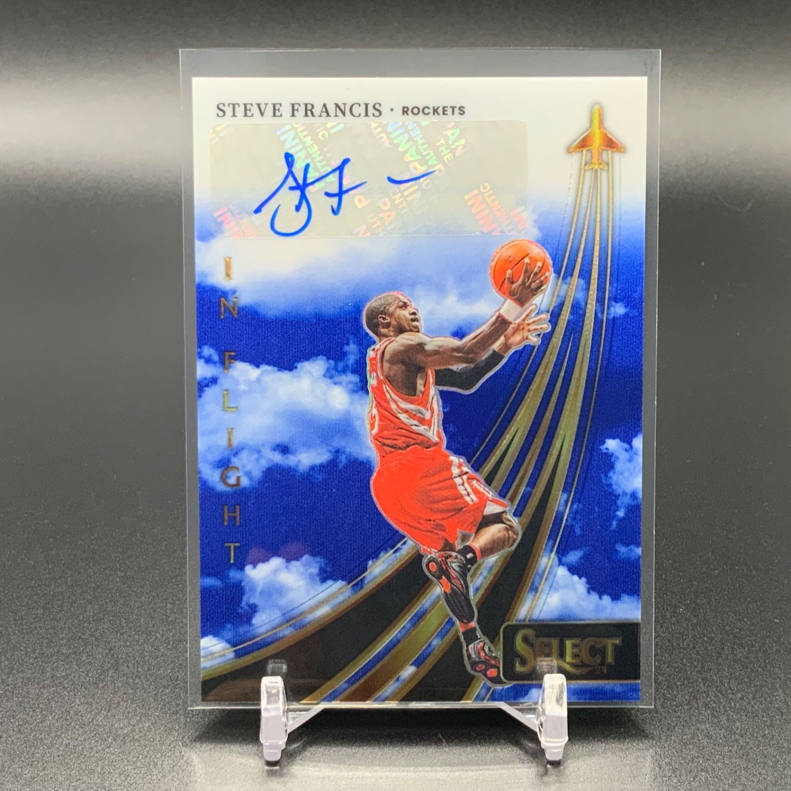 2023-24 Panini Select In Flight Auto Steve Francis #IFS-FRA Blue /49 IYC5317