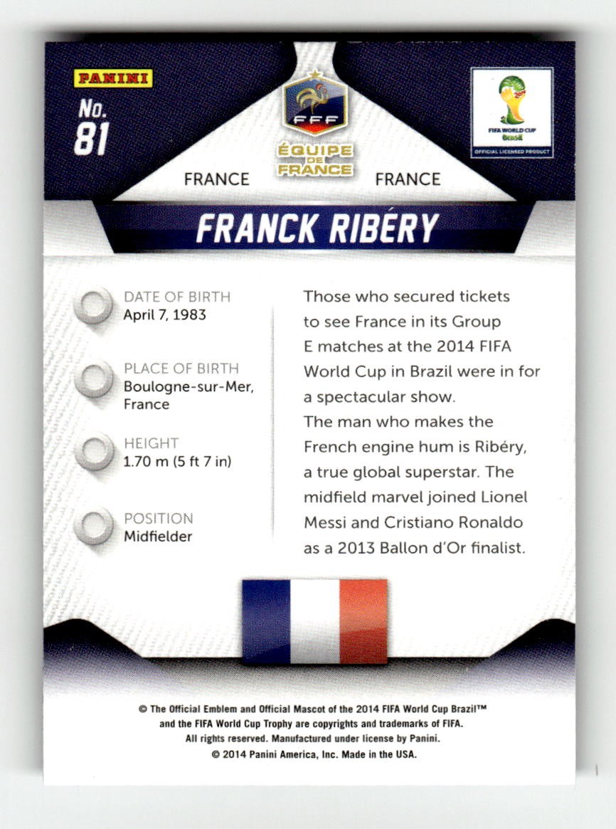 2014 Panini Prizm FIFA World Cup Brazil #81 Franck Ribery