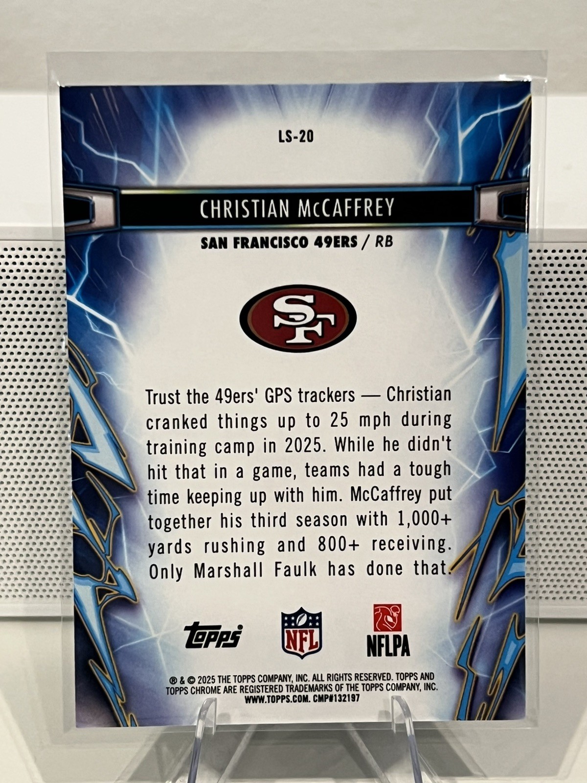 2025 Topps Chrome Cosmic Christian Mccaffrey Light Speed Refractor 49ers