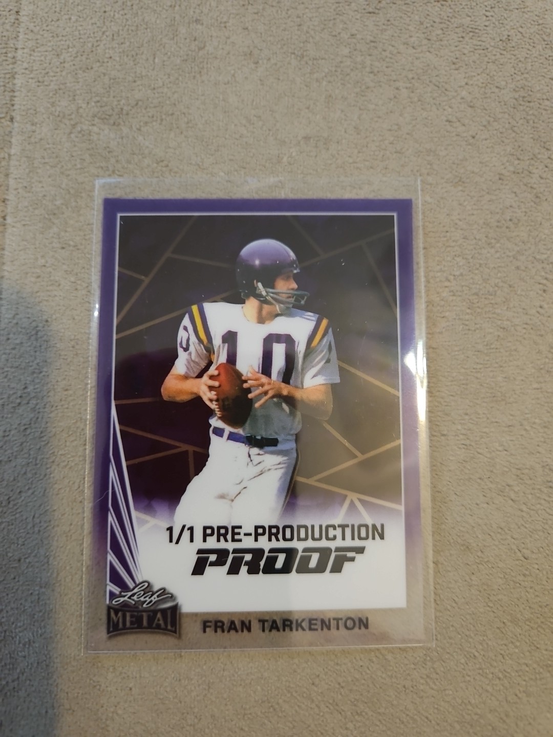2024 Leaf Collective Fran Tarkenton 1/1 Pre-Production Proof PURPLE COLOR MATCH!