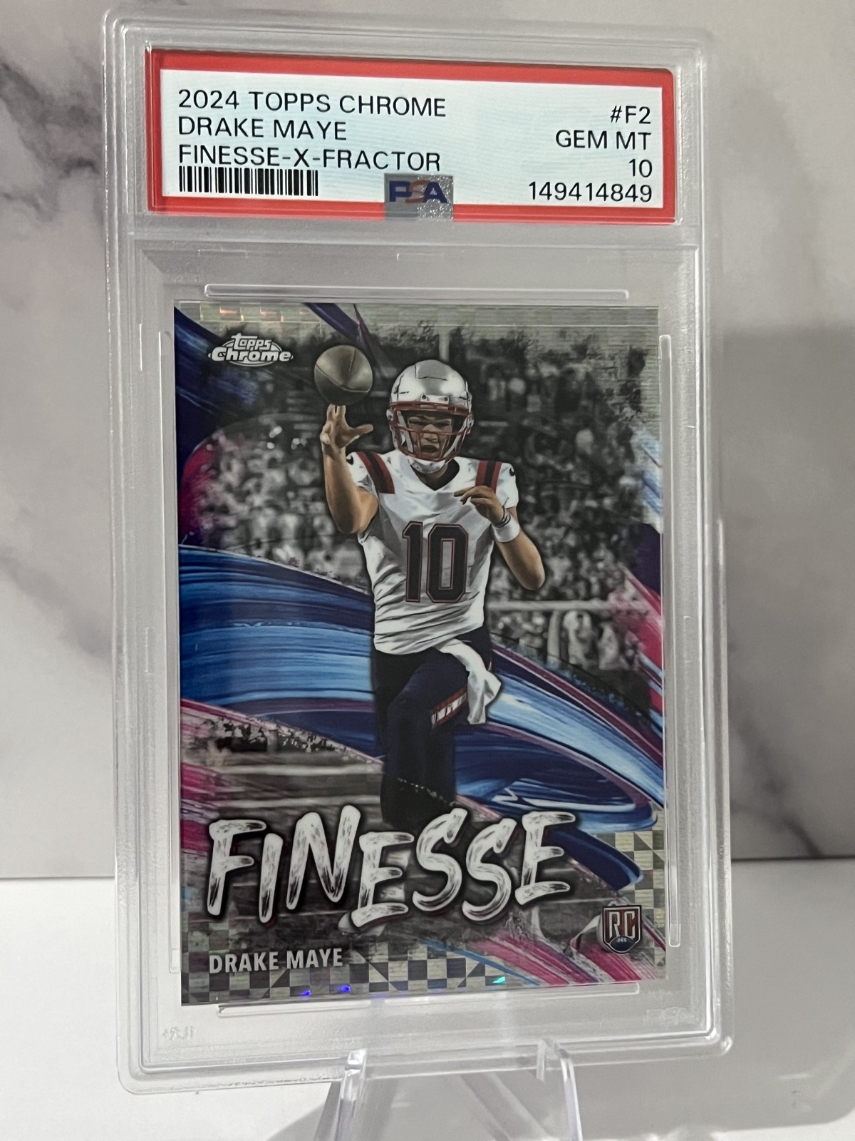 2024 Topps Chrome – Finesse Drake Maye #F-2 X-Fractor (RC) PSA 10 💎