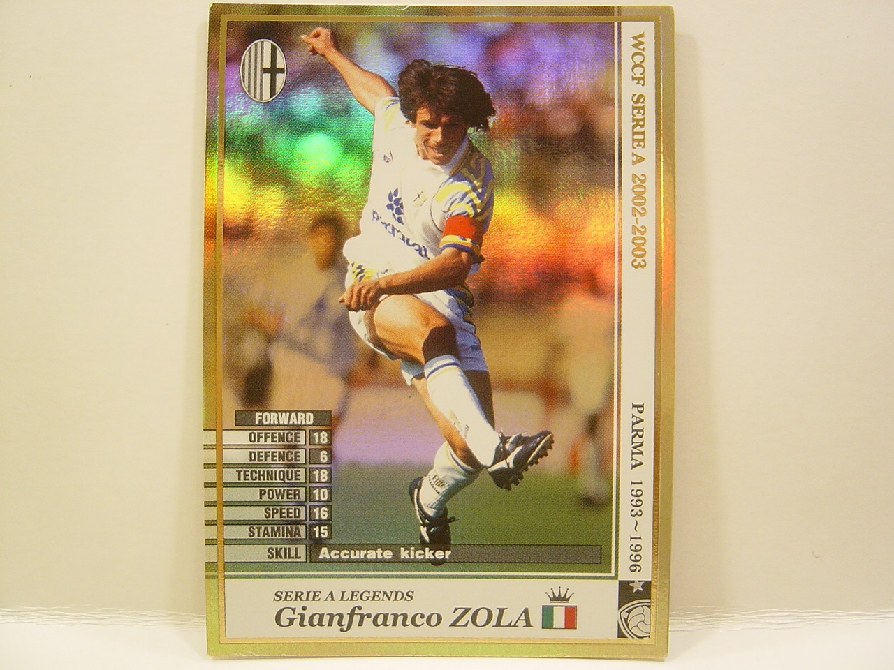 Panini WCCF 2002-03 LE Gianfranco Zola 1966 Italy　No.10 Parma Calcio Legends FW
