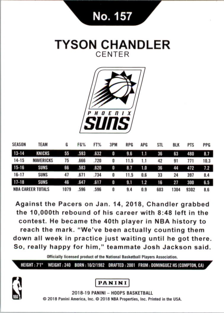 2018-19 Hoops #157 Tyson Chandler – BSK