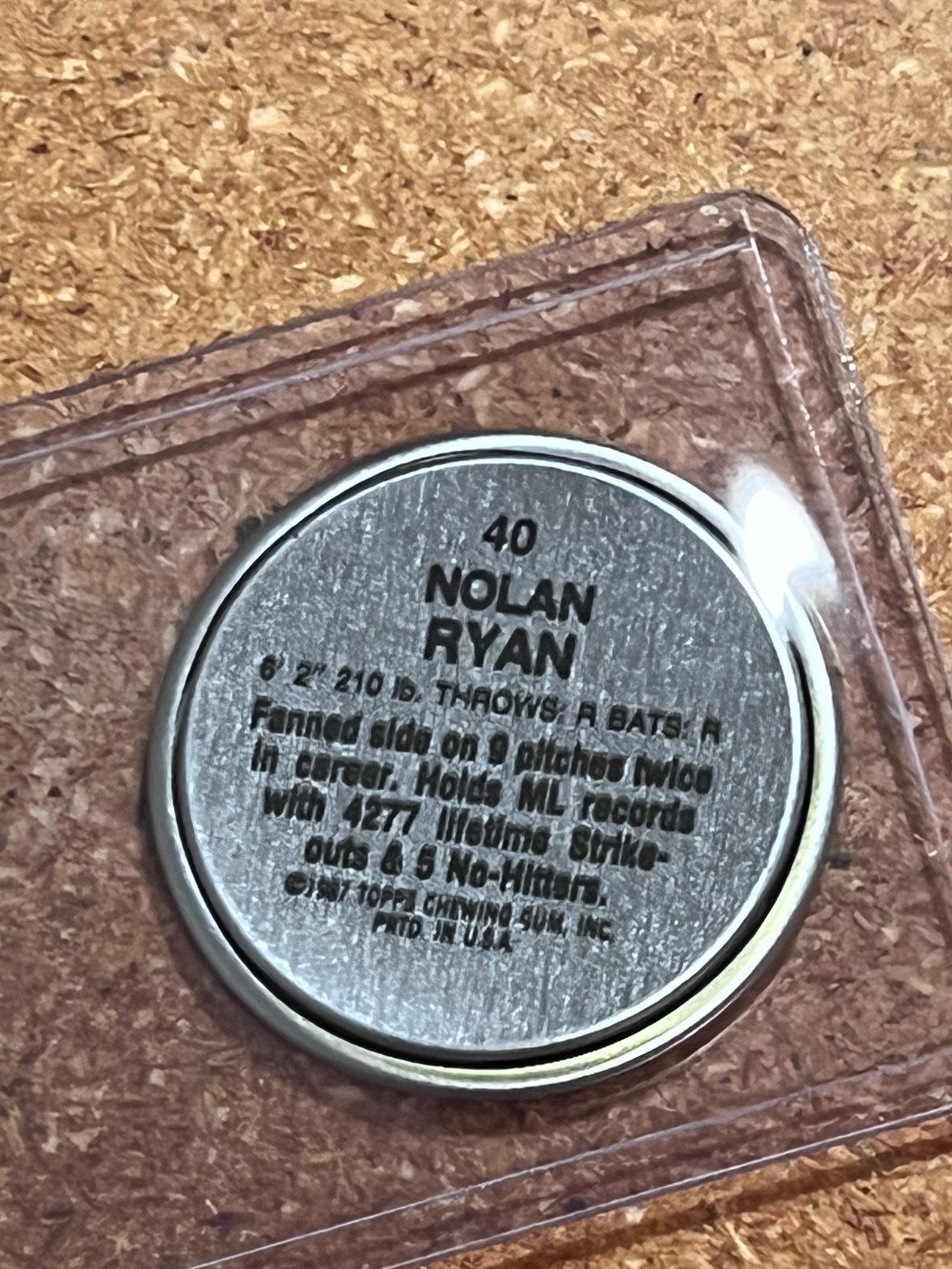 1987 Topps Baseball Coin # 40 Nolan Ryan