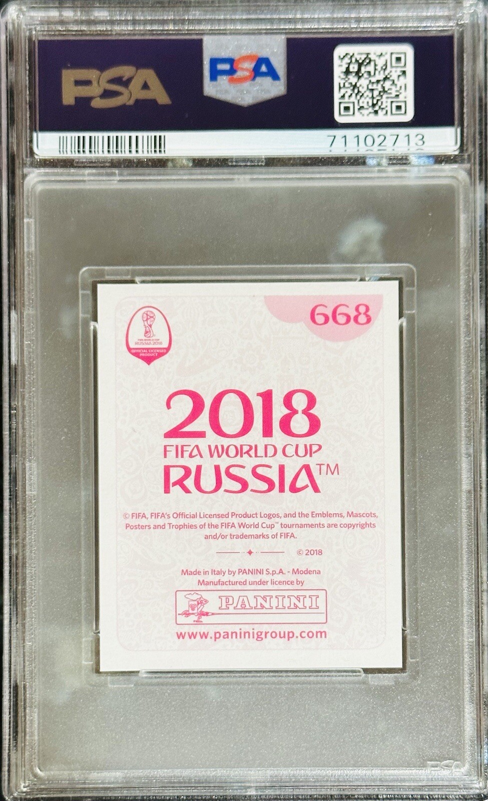 💎2018 PELE Panini World Cup Legends Pink Back Gold Foil Refractor PSA 10 prizm