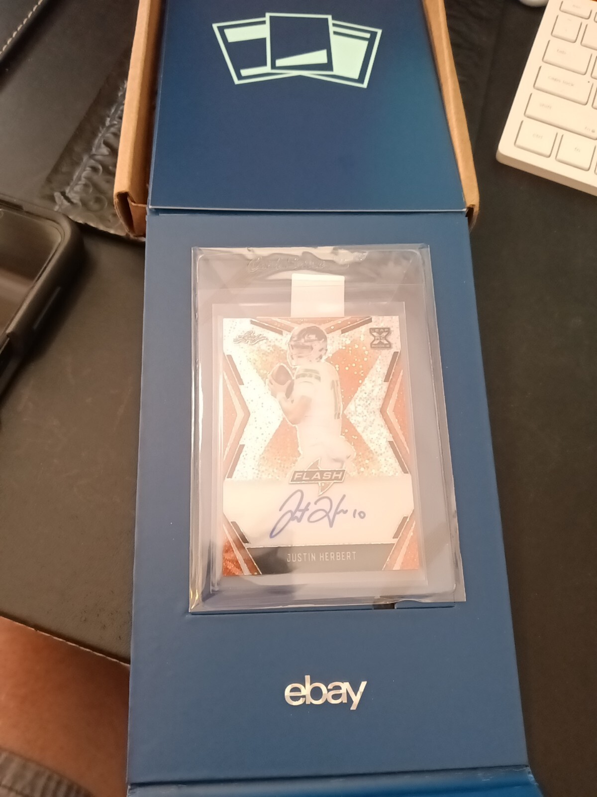 Justin Herbert 2020 Leaf Flash Orange Auto Rookie RC 10/10 SSP Wow See Pictures