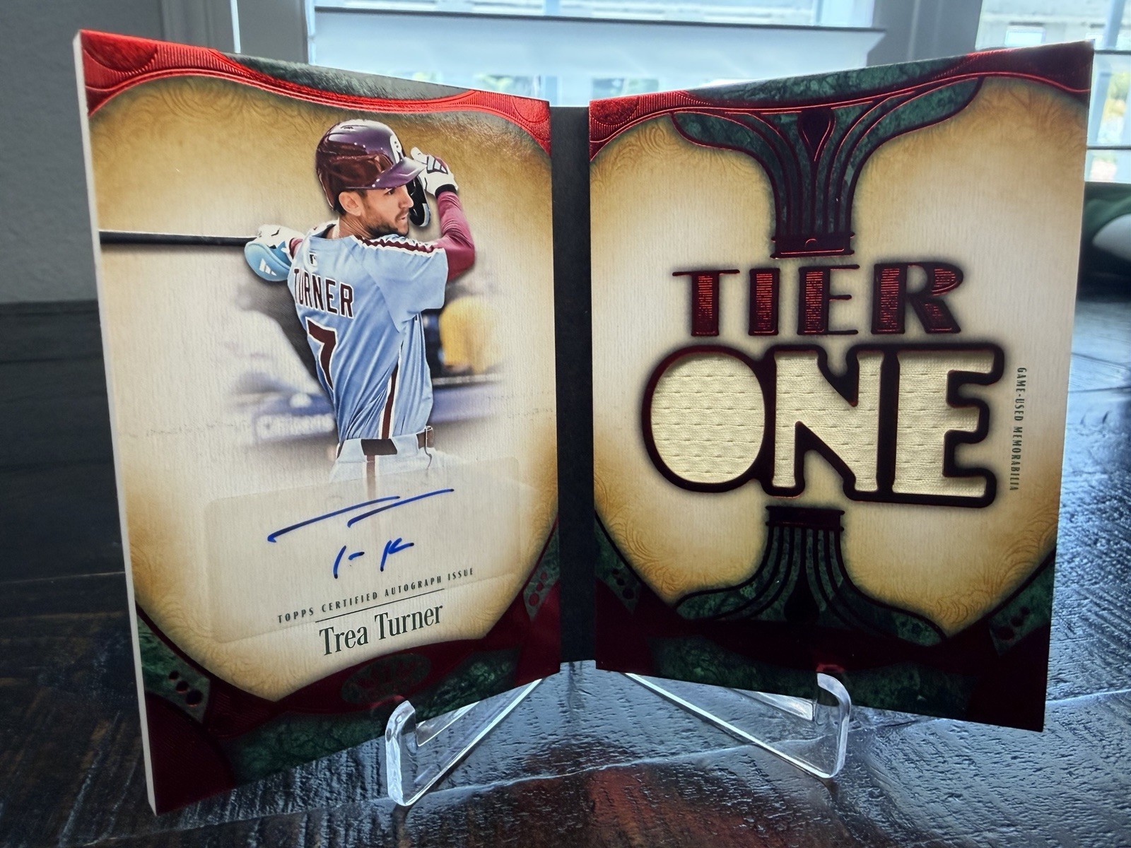 2026 Topps Tier One Trea Turner Phillies Auto Relic Die-Cut Booklet /25 #ARDB-TT