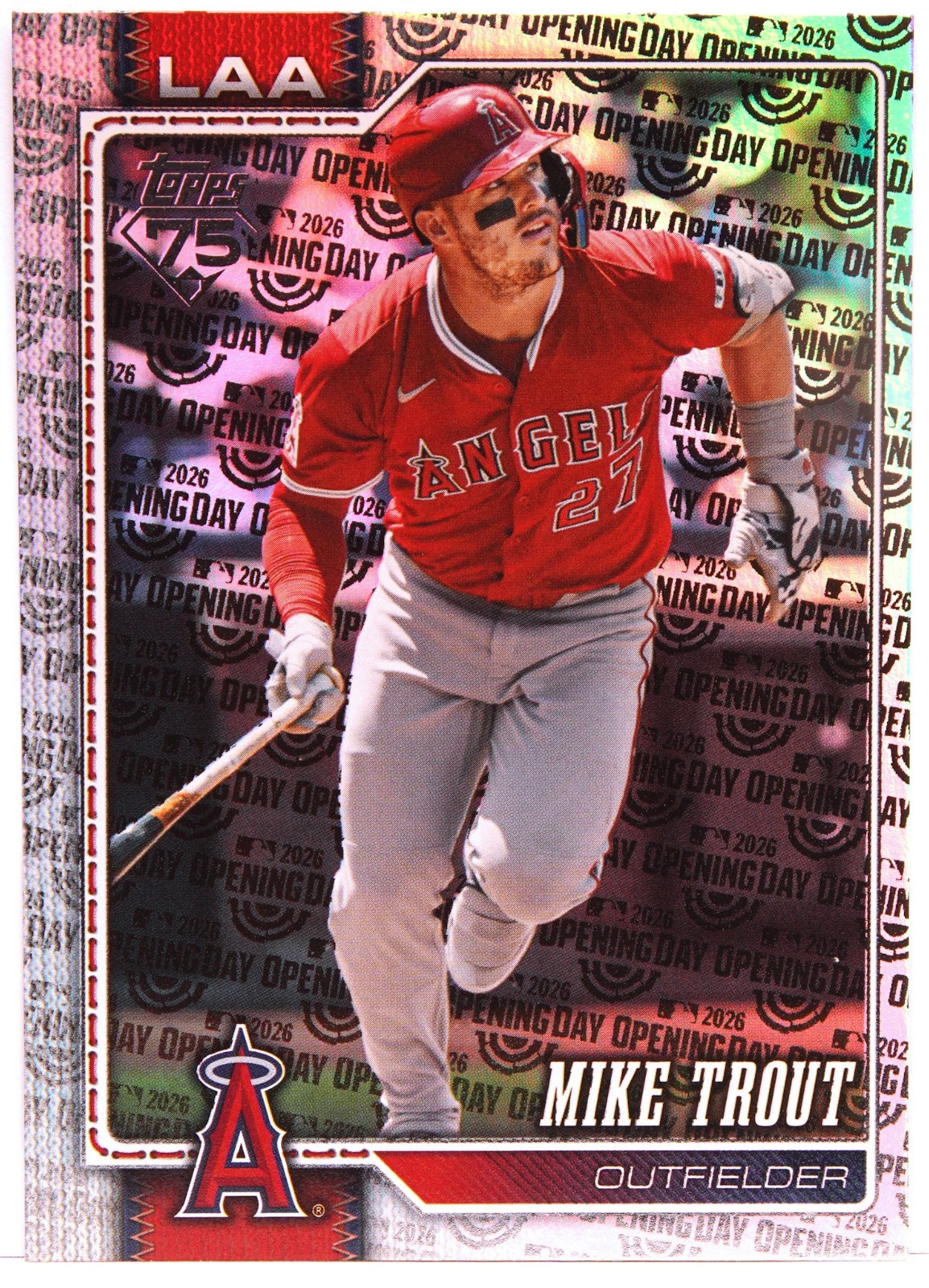 2026 Topps Celebration MIKE TROUT LA / Anaheim Angels #350 Opening Day Foil