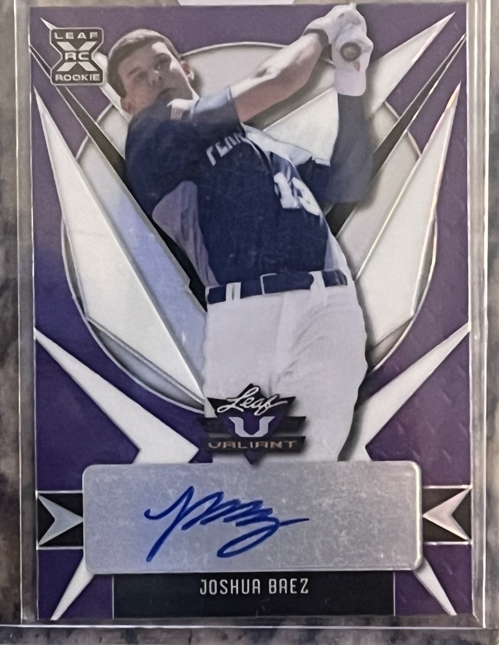 2021 Leaf Valiant – Joshua Baez #BA-JB1 Purple /50 (AU, RC) Autograph Auto