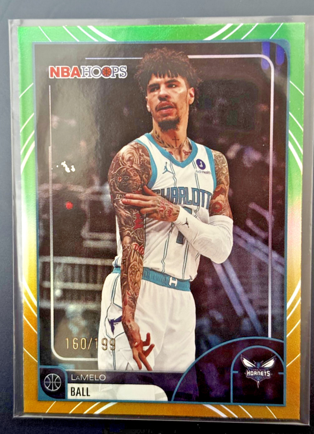 2025-26 Topps NBA Hoops LaMelo Ball #185 Green Gold 160/199 Charlotte Hornets