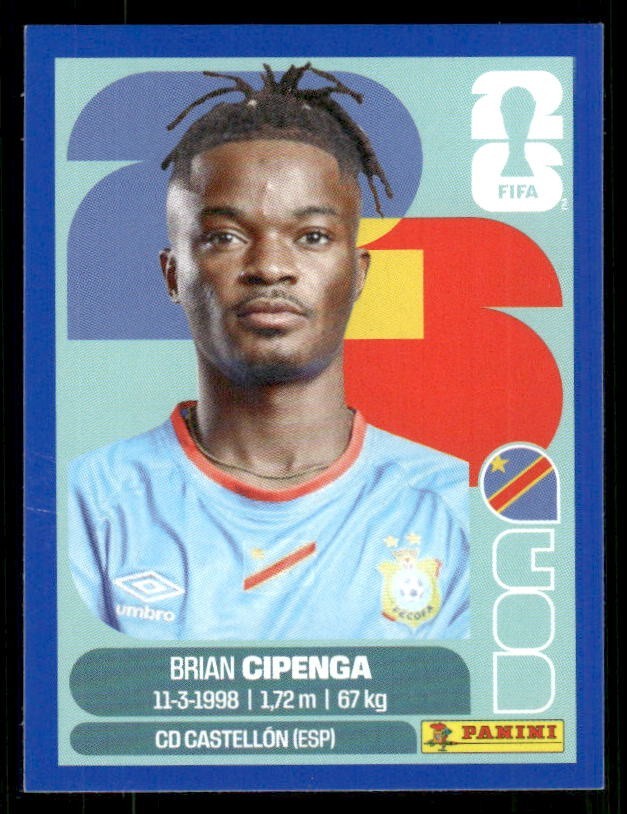 2026 USA Fifa World Cup Panini Sticker Blue Border BRIAN CIPENGA Congo DR COD17