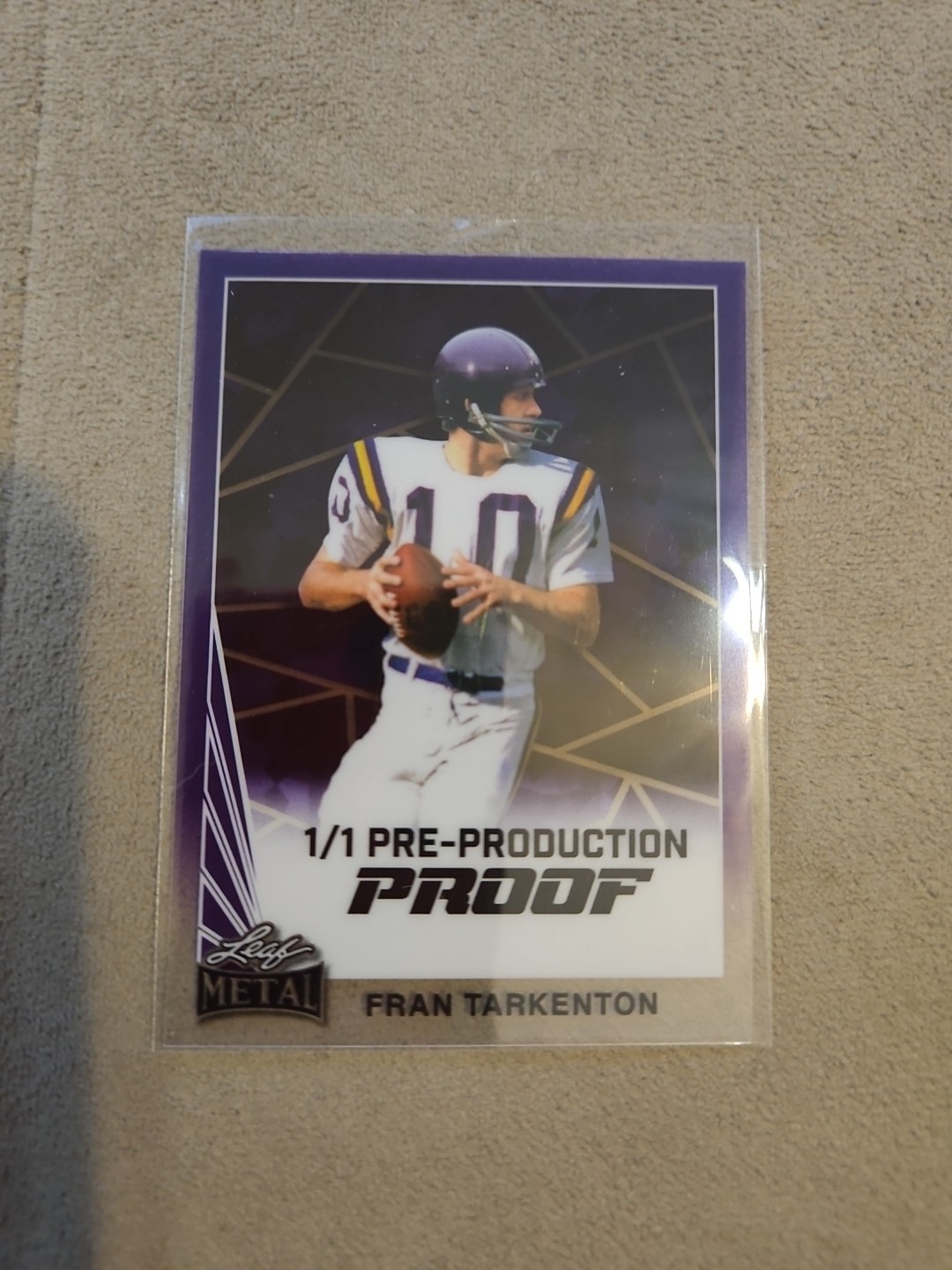 2024 Leaf Collective Fran Tarkenton 1/1 Pre-Production Proof PURPLE COLOR MATCH!
