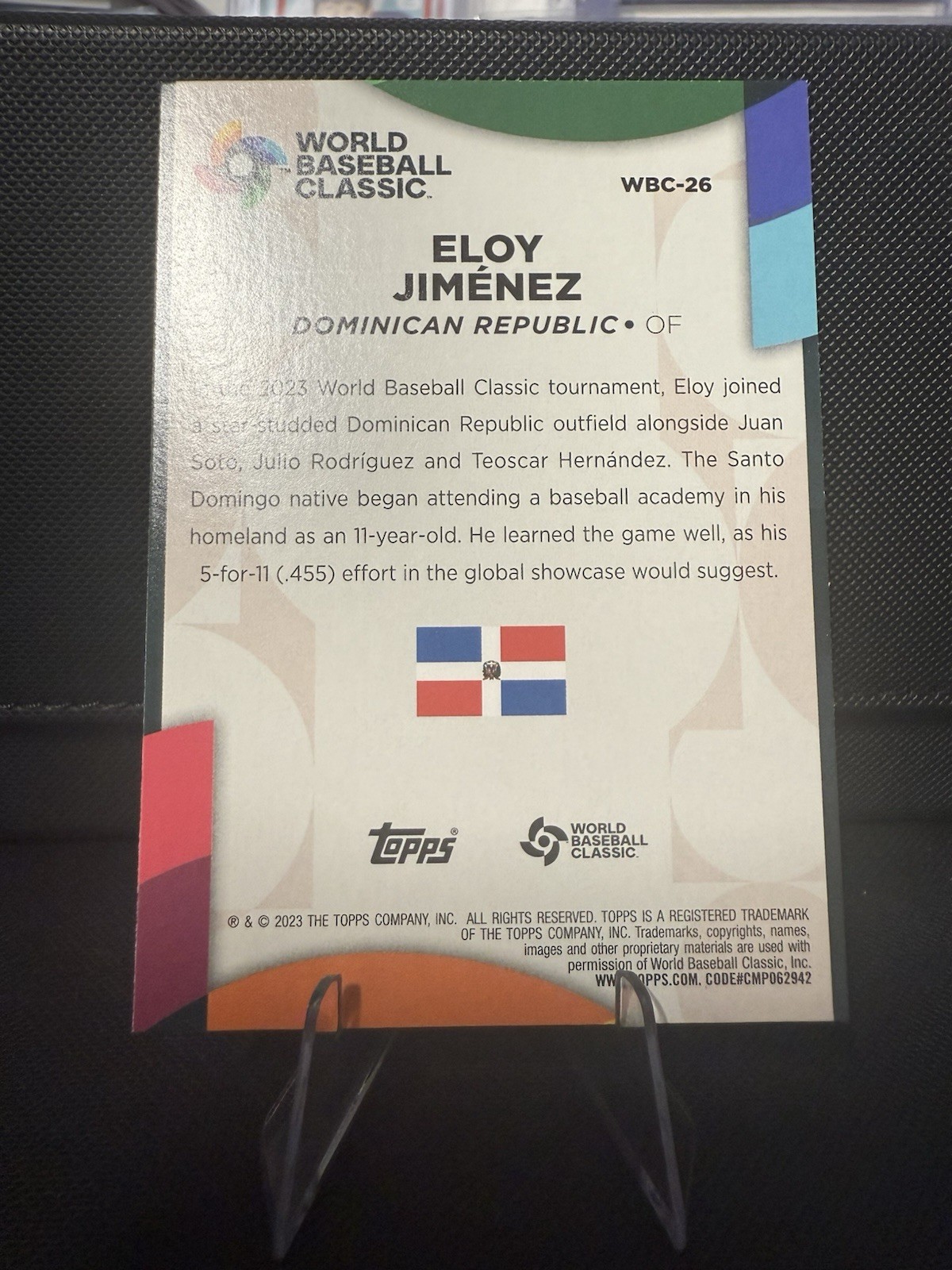 2023 Topps World Baseball Classic Stars Eloy Jimenez #WBC-26 Gold /75