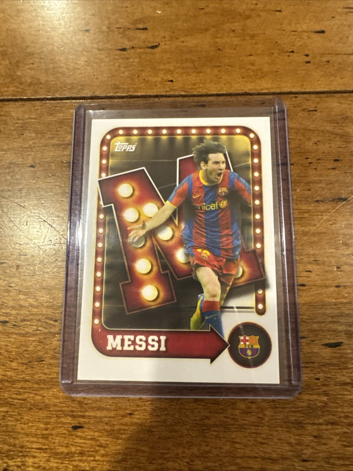 2025-26 Topps FC Barcelona Collector Tin Lionel Messi Name in Lights #27 4